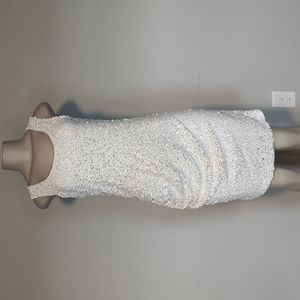 Rachel Zoe/ A Pea in the Pod white sequin maternity dress-M